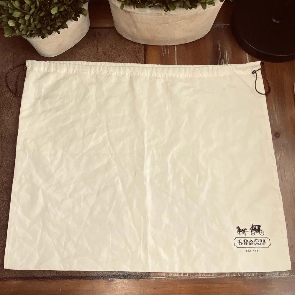 #3012 Coach Cream and Brown Dust Bag - Picture 3 of 3